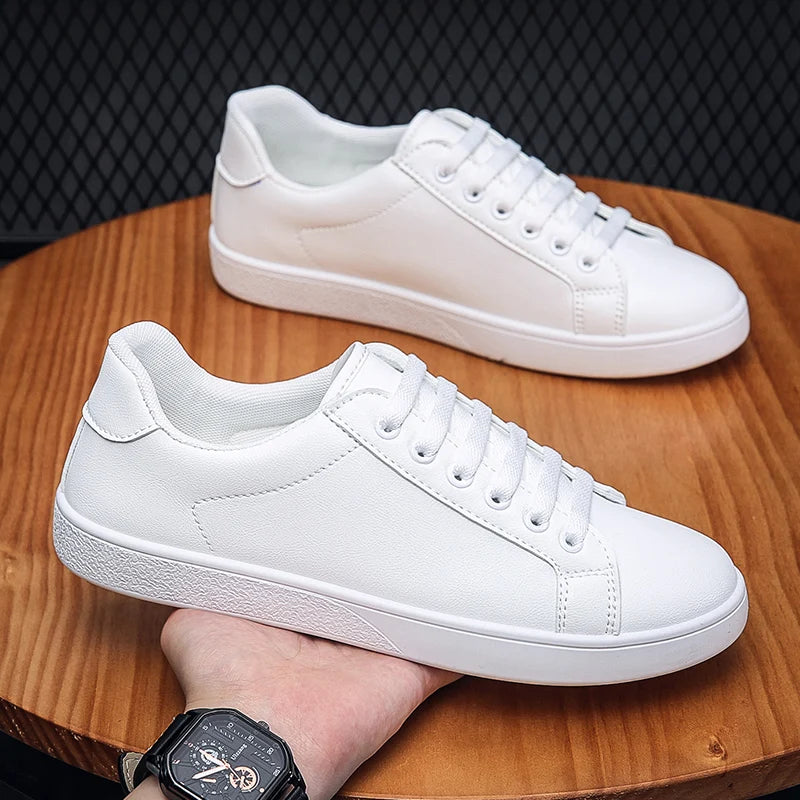 Versão coreana masculina sapatos brancos outono nova moda casual esportes tendência antiderrapante leve confortável sapatos baixos sapatos masculinos